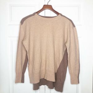 J.CREW Wool Tan Colorblock Sweater Women’Size L